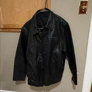 Men's Black Leather Hard Rock Cafe New York Jacket .xl